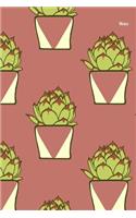 Notes: Cactus Graphic Design, Cool Wraparound Cover, Blank Lined Notes Journal, College Ruled Composition Notebook, 6x9 Blank Line Cactus Art Cover Note Bo