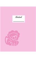 Notebook: Composition Book Journal with Pink Leo Cover(5 Pink Zodiac Sign Notebook)