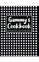 Gammy's Cookbook Blank Recipe Book Black Gingham Edition