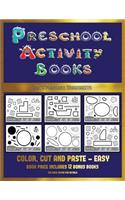 Pre K Printable Worksheets (Preschool Activity Books - Easy): 40 black and white kindergarten activity sheets designed to develop visuo-perceptual skills in preschool children.