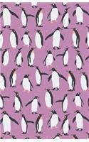 Journal Notebook Penguins in Snow Winter Pattern - Mauve: 162 Lined and Numbered Pages With Index Blank Journal For Journaling, Writing, Planning and Doodling.(87 Journal Notebook Lined 2)