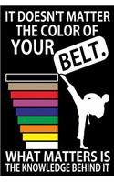 It Doesn't Matter The Color of Your Belt. What Matters Is the Knowledge Behind It: Motivational Martial Arts Gift Journal