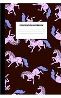 Compostion Notebook: College Ruled Blank Lined Journal Paper Notebook - Glamorous Unicorn School Supplies for Girls - Writing Notes, Drawing and Doodles - Workbook for S