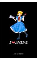 I Love Anime Artbook: I Love Anime Manga Comic Sketchbook: 6x9 A5 Blank Art Book Or Drawing Journal For Art Student Teacher Professor Mangaka