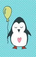Penguin Holding a Balloon Notebook