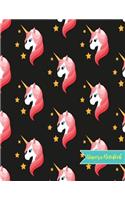 Unicorn Notebook: Cute Kawaii Journal and Diary Large 8.5 x 11 Matte Cover with Blank Lined Ruled White Paper Interior - Perfect for School, Gifts for Kids (Girls and
