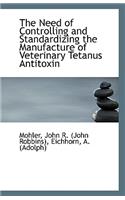 The Need of Controlling and Standardizing the Manufacture of Veterinary Tetanus Antitoxin