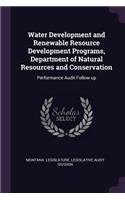 Water Development and Renewable Resource Development Programs, Department of Natural Resources and Conservation