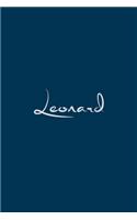 Leonard: notebook with the name on the cover, notebook for notes, Journaling