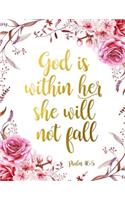 God is within her She will not fall: A Christian Coloring Book Inspirational Bible Verse Quotes to Doodle and Color Motivational Activity Books Adults