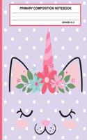 Primary Composition Notebook Grades K-2 Kawaii Kitty Cat
