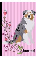 Journal: Anxiety Journal and Coloring Book 6x9 90 Pages Positive Affirmations Mandala Coloring Book Australian Shepherd Dog Pink