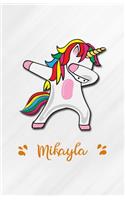 Mikayla A5 Lined Notebook 110 Pages: Funny Blank Journal For Personalized Dabbing Unicorn Family First Name Middle Last. Unique Student Teacher Scrapbook/ Composition Great For Home Sch