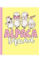 Alpaca Squad Notebook: Yellow Alpaca Notebook For Girls