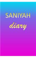 Saniyah: Journal Diary Personalized First Name Personal Writing Letter S Blue Purple Pink Gold Effect Cover Daily Diaries for Journalists & Writers Journalin