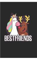 Christmas Unicorn Reindeer bestfriend Notebook: Notebook / 6x9 Zoll / 120 dotted Pages