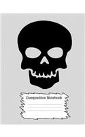 Composition Notebook: Black Skeleton Skull Notepad/Pad for Students (Lined/Ruled) (High School, Grad, Graduate, Uni, University, PHD), Tattoo Artists, Gothic Art Lovers, 