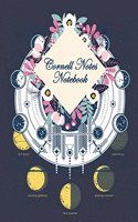 Cornell Notes Notebook: Blue Floral and Moon, Note Taking Notebook, For Students, Writers, school supplies list, Notebook 8.5" x 11"- 120 Pages