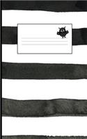 Black and White Striped Lined Notebook.