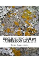 English I - Andersson Fall 2017