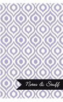 Notes & Stuff - Thistle Purple Lined Notebook in Ikat Pattern