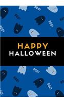 Happy Halloween: 100 Pages Ruled, Halloween Notebook, Journal, Diary, Boo Blue