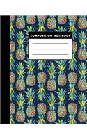 Composition Notebook: Colorful Pine Apple 8x10 Composition Notebook - Easy to Study
