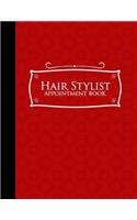 Hair Stylist Appointment Book: 2 Columns Appointment Organizer Planner, Cute Appointment Book, Timed Appointment Book, Red Cover