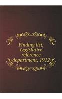 Finding List, Legislative Reference Department, 1912