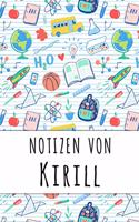 Notizen von Kirill: Liniertes Notizbuch für deinen personalisierten Vornamen