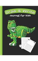 Draw & Write Journal for Kids: Cute Dinosaur Notebook - Primary Draw & Write - Storybook - Diary, 8.5 x 11 110 pages