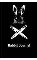 Rabbit Journal: Funny Rabbit, Happy Easter Celebration, Writing Notebook, Egg Hunt Planner, Blank 6x9 Ruled, Draw and Write Journal for Kids, Adults