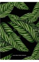 Leaves Black Pattern Notebook: 6 x 9 in; 15.2 x 22.9 cm