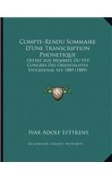 Compte-Rendu Sommaire D'Une Transcription Phonetique