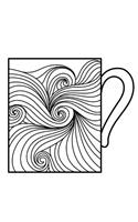 Blank Book Journal: Cup Zentangle Cover Diary Notebook: 8.5 x 11 size 120 gray lined pages! Color The Cover!
