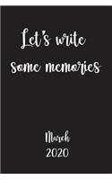 Let's write some memories for March 2020