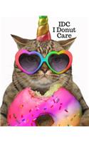 I Donut Care: lined notebook for cat lovers who like donuts and unicorns