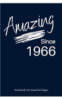 Amazing Since 1966: Navy Notebook/Journal/Diary for People Born in 1966 - 6x9 Inches - 100 Lined A5 Pages - High Quality - Small and Easy To Transport