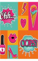 Ohh Oops Popart Cartoon notebook