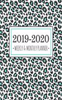 2019-2020 Weekly & Monthly Planner: Diary Agenda Calendar Schedule Organizer - Turquoise Leopard Cheetah Print - Sept 2019 through December 2023