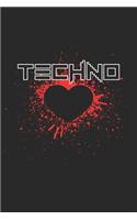 Techno: DIN A5 Notizbuch liniert