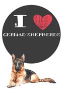 I Heart German Shepherds: Cute German Shepherd Dog Lover Journal / Notebook / Diary Perfect for Birthday Card Present or Christmas Gift Great for kids, Teens or Students Show