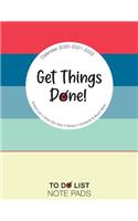 Get Things Done, Calendar 2020-2021-2022, Check List, 5mm Dot Grid, Notes, Contacts & Much More, To Do List Note Pads