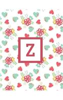 Z: Letter Cute Flowers Monogrammed 2020 Weekly Planner For Women Females Girls - January 2020 - December 2020 (8.5"x11")