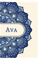 Mandala Notebook with Personalized Monogram Ava