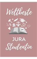 Weltbeste Jura Studentin: A5 Geschenkbuch BLANKO zum Jura Studium Notizbuch für Rechts-studenten Anwälte Jurist witziger Spruch zum Abitur Studienbeginn Erstes Semester