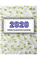 2020 Planner Weekly and Monthly: Jan 1, 2020 to Dec 31, 2020: Weekly & Monthly Planner + Calendar Views - Inspirational Quotes and Navy Floral Cover - ... December 2020