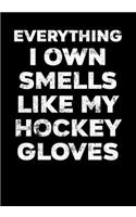 Ice Hockey Game Statistics Record Keeper Everything I Own Smells Like My Hockey Gloves: Kids Hockey Analytics For Boys & Girls (Defencemen, Centers or Wingers)