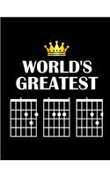 World's Greatest: Dad, Guitar Tablature Notebook - World's Greatest F chord DAD - Unique Father's Day Gift songbooks tablature 100 pages
