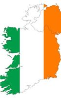 The Flag of Ireland Overlaid on an Irish Map Journal